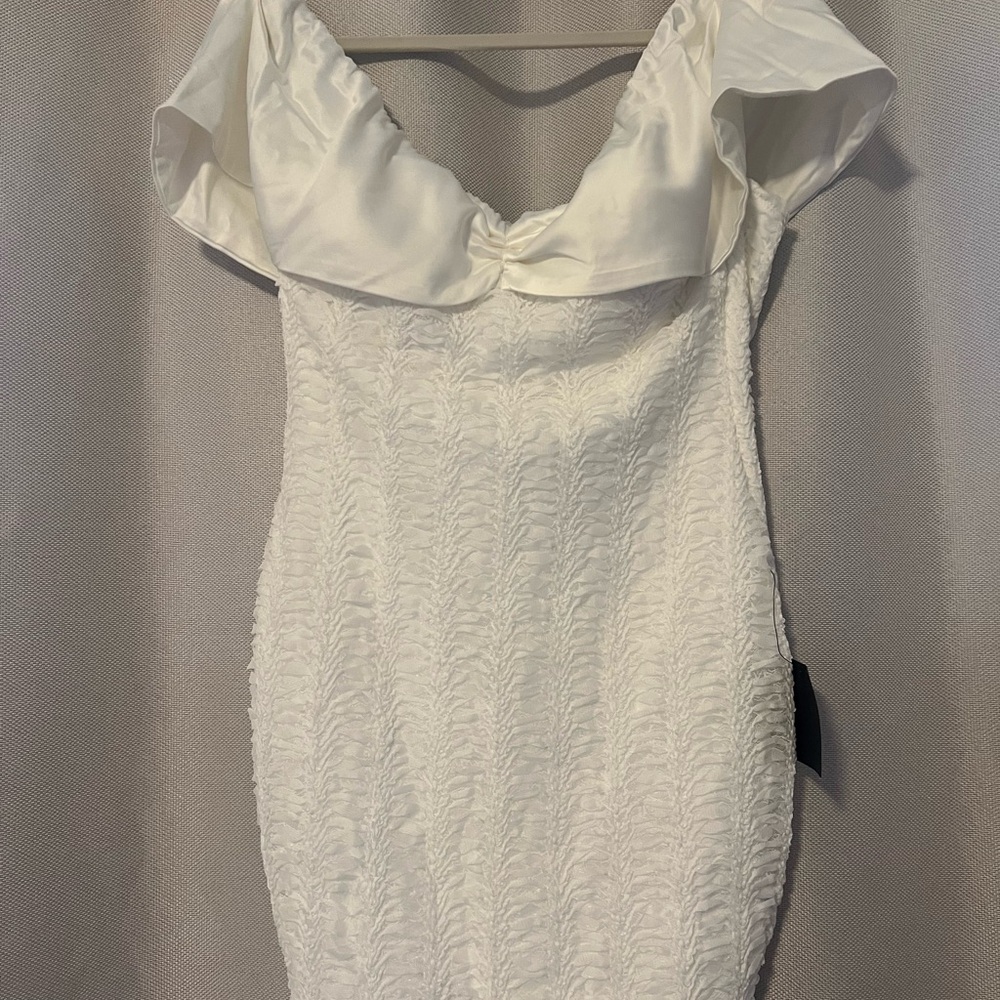 Lulu's White Textured Mini Dress